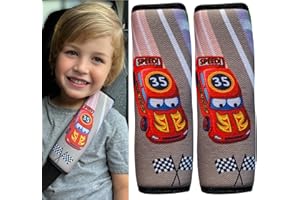 HECKBO 2X Kids Car Seat Belt Pads Seat Belt Protectors - Racing Cars - Seat Belt Pads for Kids and Babies- Ideal for Any Seat Belt Car Booster Seat Kids Bicycle