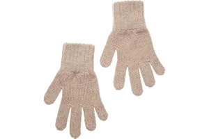 KNITAS Gestrickte Fingerhandschuhe aus Wolle für Baby Kinder I Warme Doppellagen Winterhandschuhe für Jungen und Mädchen ab 1-8 Jahre I Bequeme Weiche Handschuhe in Beige, Rosa, Grau