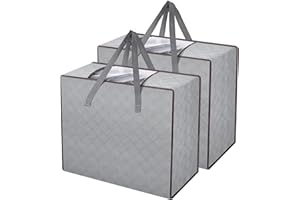 AiQInu Cajas Almacenaje Ropa, 90L Plegable Bolsa Almacenamiento de Ropa de Gran Capacidad (2pcs)