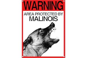 Lovelytiles Malinois Targa ATTENTI al Cane Cartello Warning Area Protected BY