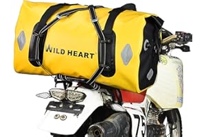 WILD HEART Sac étanche 55L 66L 77L Sac de moto sec pour voyage, moto, cyclisme, randonnée, camping