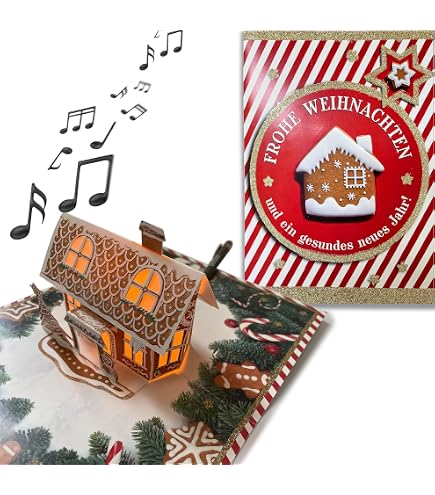 3D Pop-Up Weihnachtskarte Mit Umschlag – Festliches Design Zum Aufstellen