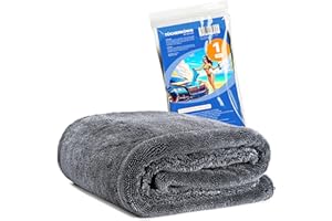 Kemes ściereczki z mikrofibry do samochodu, XXL, bardzo chłonne, gramatura 1400 g/m², heavyweight, szare, 40 x 60 cm, ściereczka premium z mikrofibry, odporna na zarysowania, 5-krotnie chłonna