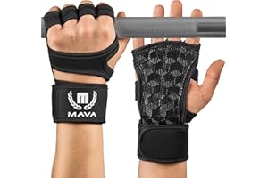 Mava Sports Cross Training Gloves with Wrist Support for Fitness, WOD, Weightlifting, Gym Workout & Powerlifting - Silicone Padding, no Calluses - Men & Women, Strong Grip