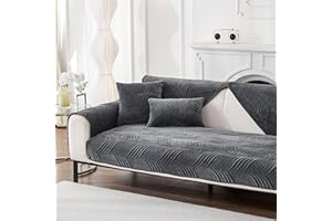‎DOT.V HOME DOT.V Stylish Sofa Protection; Cornersofa Cover; L Shape Sofa Cover; 2/3/4 Seater; Armchair; Water Resistant; Non Slip; Pets/Kids (Midnight Slate, 70x150)