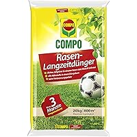 COMPO Rasen-Langzeitdünger, 3 Monate Langzeitwirkung, Feingranulat, 20 kg, 800 m²