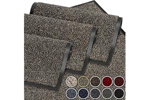 GadHome Tapis de Porte, Gris Brun 90x150 cm | Tapis de Porte extérieur, imperméable, Lavable, Tapis Robuste antidérapant, retient la poussière, paillasson, Couloir, entrée, Cuisine, Chambre