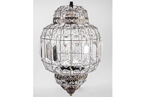 KLASS HOME COLLECTION Klass Home Moroccan Style Light Shade K9 Crystal | Chandelier | Ceiling Light Shade | Lamp Shade | Chandeliers Ceiling Light | Brass Finish Ceiling lampshade Lights for Living Room | Bedroom | Kitchen