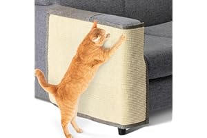 Navaris Tapis griffoir Chat - Protection côté Droit canapé Meuble Sol Mur - Tapis en sisal et Lin 50 x 70 cm adapté pour Chaton Chien