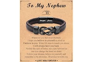 Shuxin Birthday Gifts for Son Dad New Dad Boyfriend Brother Boys, Leather Bracelet Gifts for Men Him on Valentines Day Father's Day Christmas