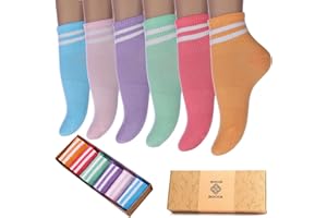 SMUG SOCKS Women Socks 6 Pairs, Bamboo Ladies Socks, Ecofriendly Ankle Socks Women Size 4-7, Breathable Moisture-Wicking Womens Sock, Multipack Sports, Workouts and Casual Socks