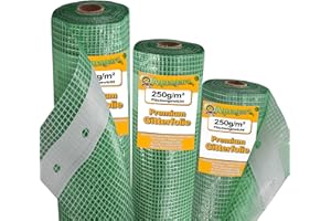 Aquagart Gewächshausfolie Gitterfolie Frühbeetfolie Gartenfolie 250g UV Stabil grün verschiedene Breiten und Längen (10m, grün/transparent 3,0m breit)