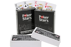GENERIC 2X PokerStars Plastic Pokerkarten Duo-Pack | COPAG | Wasserdicht | Professionelle Qualität | Wasserfest, Flexibel, Biegfrei und Faltenfrei | Offizielle Maße Von Pokerkarten | Duo-Pack Schwarz