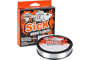 Fil de pêche Berkley Sick Nylon - Monofilament Solide, Peu d'élasticité, Peu de mémoire, résistant à l'abrasion et Parfait pour la pêche en Eau Douce et la pêche en mer