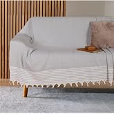 Bumedo Buldan İşi Kaymaz Pamuklu Koltuk &Ouml;rt&uuml;s&uuml; 170x210 Cm Koltuk Şalı &Ccedil;ekyat Kanepe &Ouml;rt&uuml;s&uuml; (A&ccedil;ık Gri)
