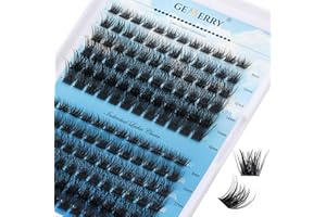 Gemerry Cluster Sztuczne rzęsy, pojedyncze, do samodzielnego przedłużania rzęs w domu, kępki, 144 szt., 0,07 mm, D Curl 8–16mix, prefabrykowany zestaw, typu rosyjskiego (B02-8-16mix)