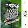 HSHD Solar Bird Feeders Squirrel-Proof for Outside,Cute Animal Shaped Birdfeeders,Bird feeder Gifts for Bird Lovers (Owl Shaped)