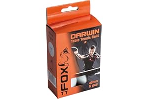FOX FACTORY Fox TT Darwin 1 Star Table Tennis Balls (Pack of 6) - White, one size, FTT101