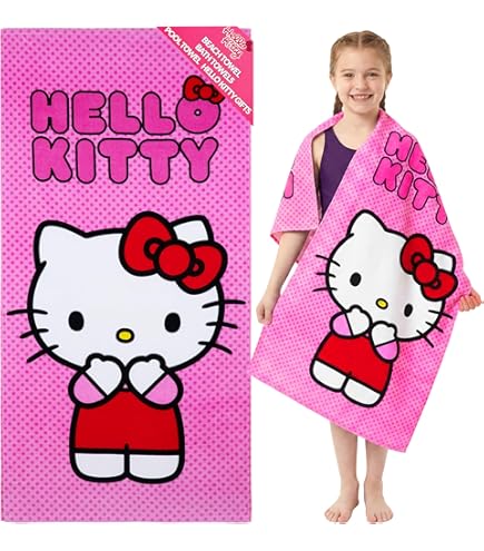 Serviette Cheveux Hello Kitty - Séchage Rapide, Antidérapante Et Douce