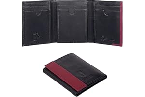 MAHARH portfel zabezpieczony RFID, portfel na karty i gotówkę, cienki, mały, kasztanowaty, Free Size, Casual