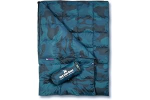 Get Out Gear Down Camping Blanket, Padded, Foldable, Lightweight and Warm for Travel, Stadium, Festivals, Beach or Hammock, 302 cm3/kg Filling Power, Water Resistant Duvet for Backpack Travel