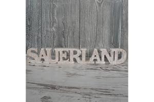 GOLDBACH Sauerland Schriftzug aus Holz 40cm braun Buchstaben Wanddeko Geschenk Holzschild 2024