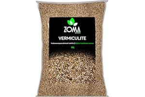 ZOMA Vermiculite per Piante, Minerale Naturale espanso per giardinaggio,Vermiculite espansa Substrato di Aerazione e Contenitore Idrico senza Metalli Pesanti, Migliora la Struttura del Suolo (6L)