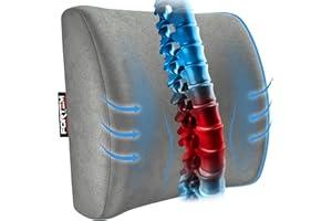 FORTEM Poduszka Lędźwiowa, Nakładka na Fotel Samochodowy, Poduszka Ortopedyczna na Krzesło, Nakładka na Krzesło Biurowe, Nakładka na Fotel z Pianki Termoelastycznej, Pokrowiec z Możliwością Prania