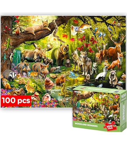 Puzzel De Grote Puzzel Van Vos En Haas 100 Stukjes Poster - Kinderpuzzels, Puzzels, Speelgoed
