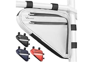 Valkental - Borsa Bici Telaio a tracolla impermeabile con molto spazio - Volume 1,5 litri - Borsa da bicicletta con catarifrangenti e pratici scomparti - Borsa Impermeabile a Triangolo per Bicicletta