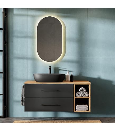 BERNSTEIN Badmöbel-Set Ava 80cm - Waschtischunterschrank Mit Mineralguss-Becken In Weiß Matt