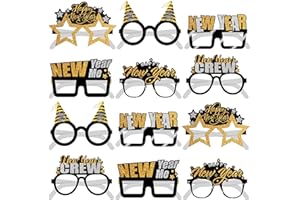 KatchOn, Happy New Years Eyeglasses - Pack of 12 | Shiny Happy New Years Eve Glasses, New Years Eve Decorations 2026 | Happy New Year Glasses, New Years Eve Party Supplies 2026 | NYE Decorations