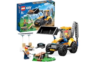 LEGO 60385 City La Pelleteuse De Chantier, Jouet Engin De Chantier, Jeu De Construction De Véhicules, Idée De Cadeau Anniversaire, Garçons Et Filles 5 Ans