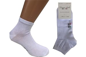 DREAM SOCKS 6 paia calzini corti alla caviglia in cotone filo di scozia elasticizzato,ultra leggero,prodotto MADE IN ITALY,modello unisex, vari assortimenti.