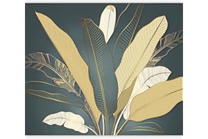 ‎MURANDO murando Fototapete Abstrakt Blätter 350x256 cm Vlies Tapeten Wandtapete XXL Moderne Wanddeko Design Wand Dekoration Wohnzimmer Schlafzimmer Büro Boho bunt b-A-0903-a-a