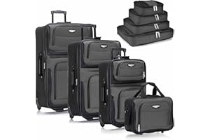Travel Select Amsterdam - Trolley verticale espandibile, grigio, 8-Piece Set, Set da 2 pezzi