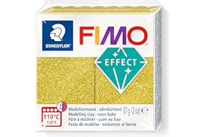 FIMO- STAEDTLER Effect-Pain pâte à Modeler 57 g Effet pailleté doré, 8010-112 St, Or