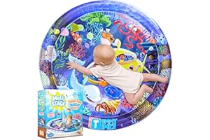 TT TUMMYTIMEZ Premium Tummy Time Water Mat, Extra Large Multi-Stage Activity Center Promoting Baby Motor & Sensory Development, Inflatable Playmat Visual Stimulation Gift Infants Toddlers Boys Girls