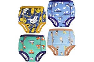 MOEMOE BABY Culotte Apprentissage Propreté Garcon,Culotte d'apprentissage Enfant,Slip Apprentissage Propreté en Coton,Vaisseau Spatial Jaune,6 Ans,Lot de 4
