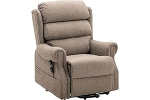 MORRIS LIVING Salisbury Dual Motor Riser Recliner Arm Chair In Lisbon Mocha Fabric with Free 5 Year Warranty