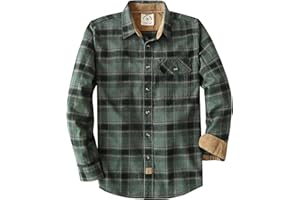 Dubinik® Camicia Flanella Uomo Quadri Camice in Flanella Uomo Regular Fit Casual Cotone Manica Lunga Bottoni Shirt in Pile