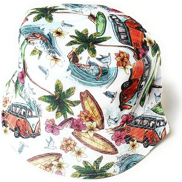 Chapeau Bob Imprimé Dessin Animé KGM - Taille Unique 58cm - Coton