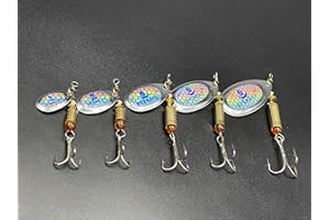 EVERBAY Fishing Spinners, Hard Fishing Lures, Long Cast Tackle, Sea Fishing, Metal Spinnerbait Freshwater and Saltwater for Spinning for Trout, Salmon, Perch, Pike, Sea Trout, Bass, Pollock,set/5pcs