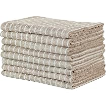 Nialnant Küchentücher Aus Baumwolle – Super Saugfähig, Weich, 33 X 71 Cm, 6 Stück, Braun, Waffelmuster