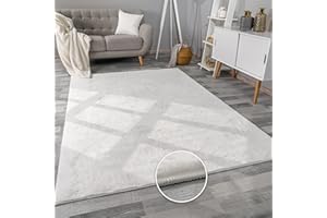 Paco Home Tapis Salon Fausses Fourrures Doux Lavable Moderne Élégant Facile À Entretenir Effet Fourrure Uni Brillant Douillet À Poils Courts, Dimension:200x280 cm, Couleur:Blanc