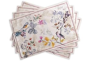 Maison d' Hermine Equinoxe 100% bawełna, zestaw 4 podkładek pod talerze na stół do jadalni, kuchni, na ślub, do codziennego użytku, kolacje, Święto Dziękczynienia, Boże Narodzenie, 33 x 48 cm