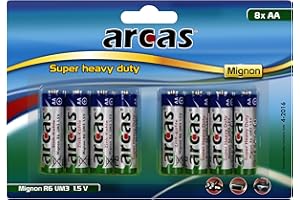 ‎ARCAS Mignon-Batterie Super Heavy Duty 1,5V, Typ AA/R06, 8er-Pack