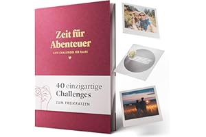 Time Treasures Date Challenge Buch für Paare “Zeit für Abenteuer” | ABC Date Buch mit 40 kreativen Date Ideen für Paare im Fotoalbum | Romantische Geschenkidee für Weihnachten, Valentinstag Jahrestag