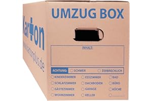 KARTONPLUS 25 Umzugskartons 620 x 300 x 330 mm doppelter Boden Umzugskiste Umzug Karton Ordnerkarton