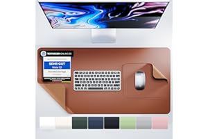 MYMIND® Tappetino Scrivania Sottomano Scrivania Set di 2 marrone 80x40 - Qualità Premium con Mouse Pad extra - Sughero naturale amico dell'ambiente - Laptop Office Desk Pad - Doppia Facciata 800x400